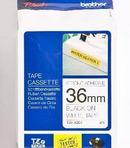 TZE-S261 - Brother Lettertape P-Touch 36mm 8m Wit Zwart
