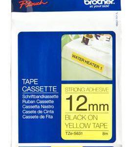 TZE-S631 - Brother Lettertape P-Touch 12mm 8m Geel Zwart