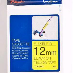 TZE-FX631 - Brother Lettertape P-Touch 12mm 8m Geel Zwart