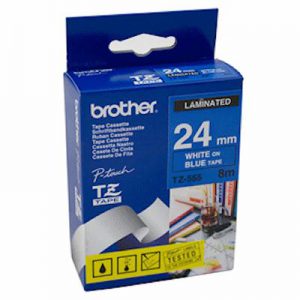 TZE-555 - Brother Lettertape P-Touch 24mm 8m Blauw Wit