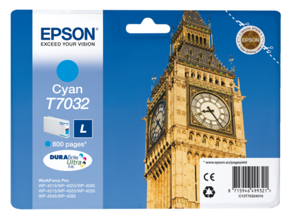 C13T70324010 - EPSON Inkt Cartridge T7032 Cyaan 9,6ml 1st