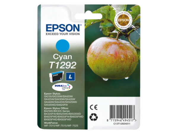 C13T12924012 - EPSON Inkt Cartridge T1292 Cyaan 7ml 1st