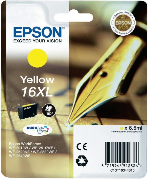 C13T16344022 - EPSON Inkt Cartridge Yellow 6,5ml 450vel 1st