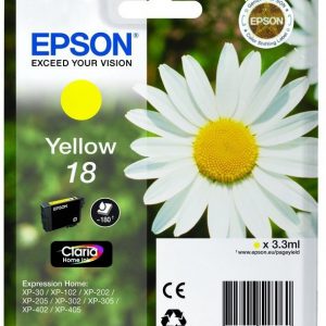 C13T18044022 - EPSON Inkt Cartridge 18 Yellow 3,3ml 180vel 1st