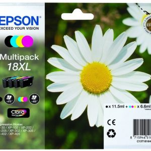 C13T18164022 - EPSON Inkt Cartridge 18XL Black & Cyaan & Magenta & Yellow 31,3ml Multipack