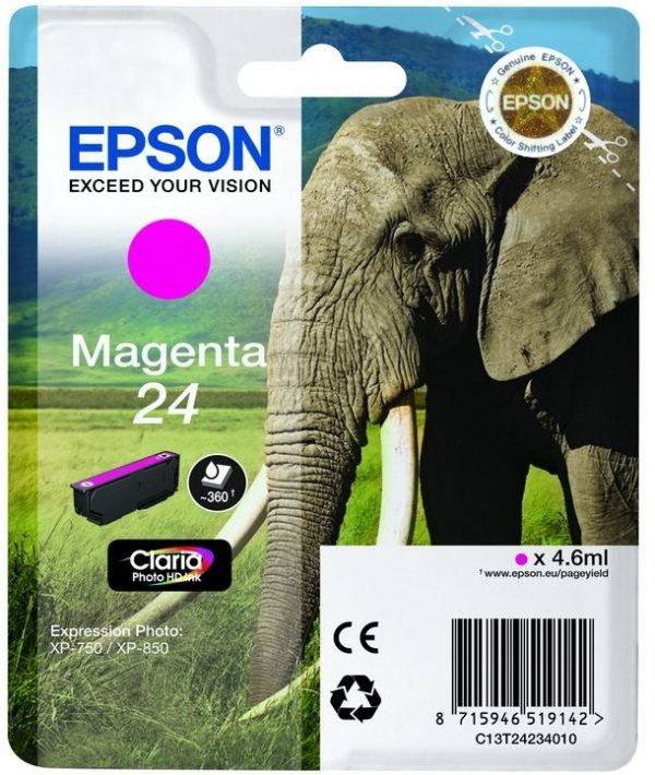 C13T24234022 - EPSON Inkt Cartridge 24 Magenta 4,6ml 360vel 1st