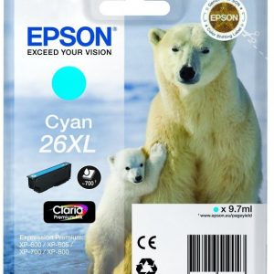 C13T26324022 - EPSON Inkt Cartridge 26 Cyaan 9,7ml 700vel 1st