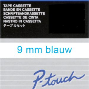 TC-293 - Brother Lettertape P-Touch 9mm 7.7m Wit Blauw Polyester