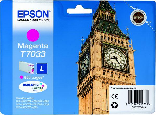 C13T70334010 - EPSON Inkt Cartridge T7033 Magenta 9,6ml 1st