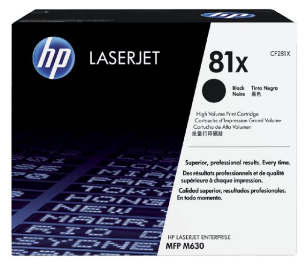 CF281X - HP Toner Cartridge 81X Black 25.000vel