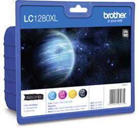 LC-1280XLVAL - Brother Inkt Cartridge Black & Cyaan & Magenta & Yellow 54,7ml Multipack