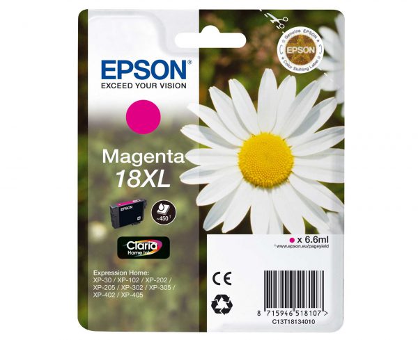 C13T18134010 - EPSON Inkt Cartridge 18XL Magenta 6,6ml 1st