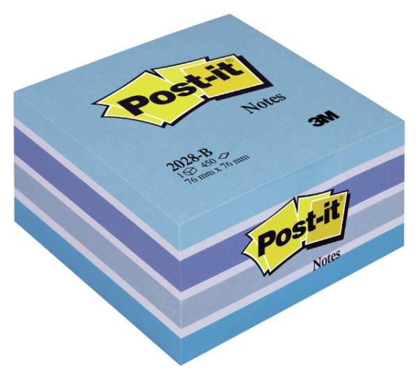 2028B - 3M Post-It Memoblok Minikubus 76x76mm Blauw 1pak