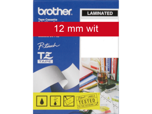 TZE-435 - Brother Lettertape P-Touch 12mm 8m Rood Wit Polyester