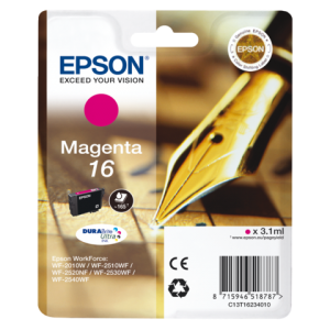 C13T16234010 - EPSON Inkt Cartridge 16 Magenta 3,1ml 1st