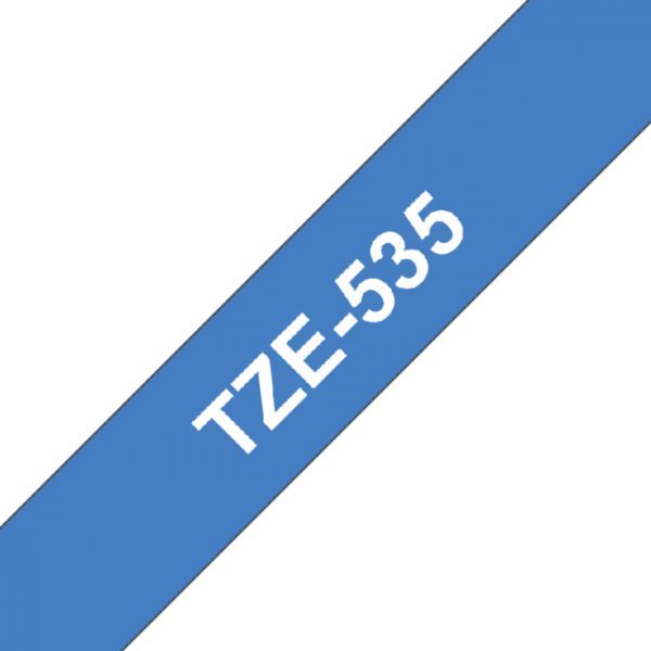 TZE-535 - Brother Lettertape P-Touch 12mm 8m Blauw Wit