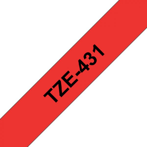 TZE-431 - Brother Lettertape P-Touch 12mm 8m Rood Zwart