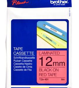 TZE-431 - Brother Lettertape P-Touch 12mm 8m Rood Zwart