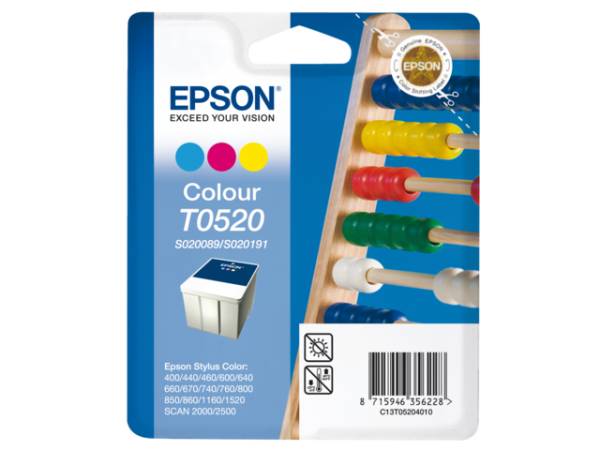 C13T05204010 - EPSON Inkt Cartridge T0520 Cyaan & Magenta & Yellow 35ml 1st