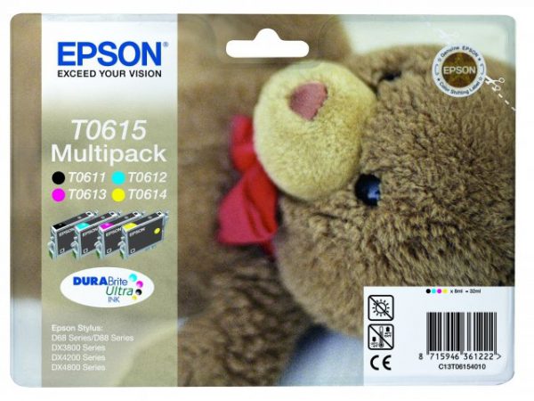 C13T06154010 - EPSON Inkt Cartridge T0615 Black & Cyaan & Magenta & Yellow 8ml Multipack