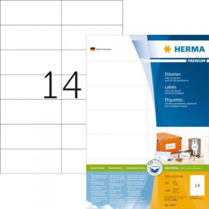 4674 - HERMA Etiket Premium 105x42.3mm 1.400st Wit 1 Pak