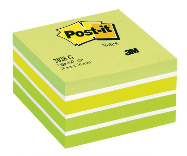 2028G - 3M Post-It Memoblok Minikubus 76x76mm Groen 1pak