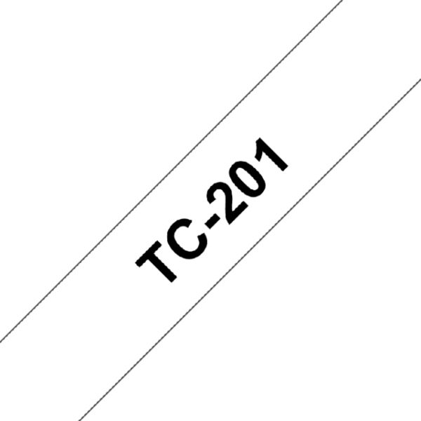 TC-201 - Brother Lettertape P-Touch 12mm 7.7m Zwart Wit