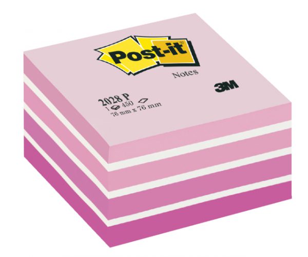 2028P - 3M Post-It Memoblok Minikubus 76x76mm Roze 1pak