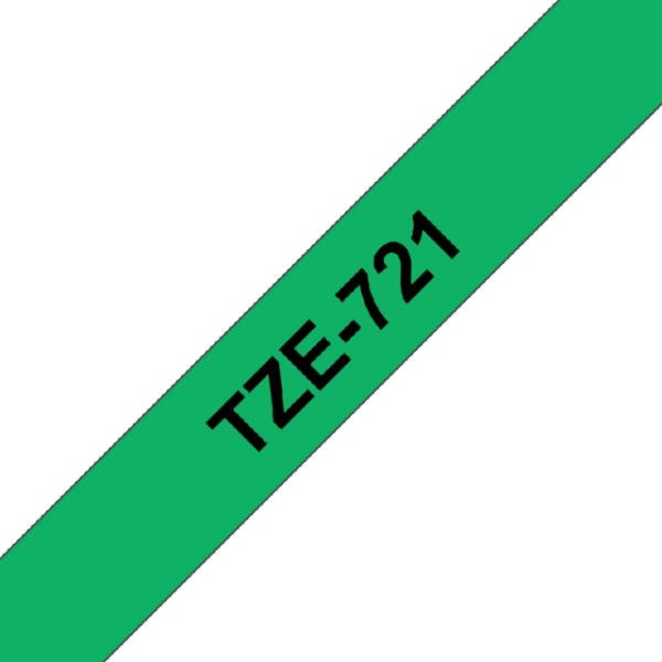 TZE-721 - Brother Lettertape P-Touch 9mm 8m Groen Zwart