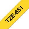 TZE-651 - Brother Lettertape P-Touch 24mm 8m Geel Zwart