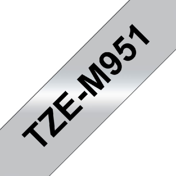 TZE-M951 - Brother Lettertape P-Touch 24mm 8m Metaalkleurig Zwart