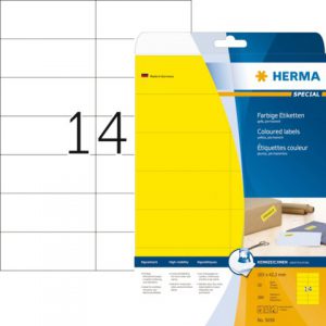 5058 - HERMA Gekleurde Etiketten Signalering 105x42.3mm 280st Geel 1 Pak