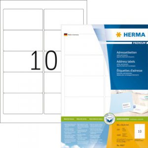 4667 - HERMA Adres Etiket Premium 96x50.8mm 1.000st Wit 1 Pak
