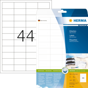 5051 - HERMA Etiket Premium 48.3x25.4mm 1.100st Wit 1 Pak