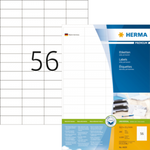 13HER4609 - HERMA Etiket Premium no:4609 52.5x21.2mm 11.200st Wit 1 Pak