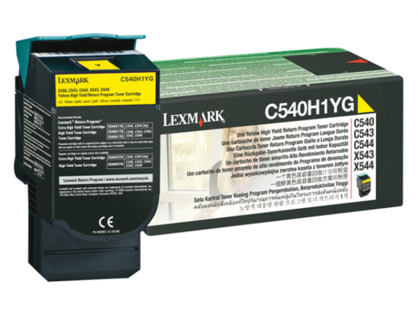 C540H1YG - LEXMARK Toner Cartridge Yellow 2.000vel 1st