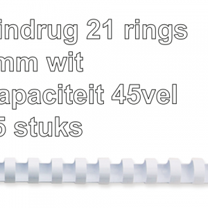 5330403 - FELLOWES Bindrug Kunststof A4 21-Rings 8mm Wit 25st