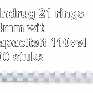 5346604 - FELLOWES Bindrug Comb Kunststof A4 21-Rings 14mm Wit 100st