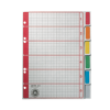 43500085 - LEITZ/ESSELTE Tabbladen 4-Gaats 6-Tabs Diverse Kleuren 1-Set A4