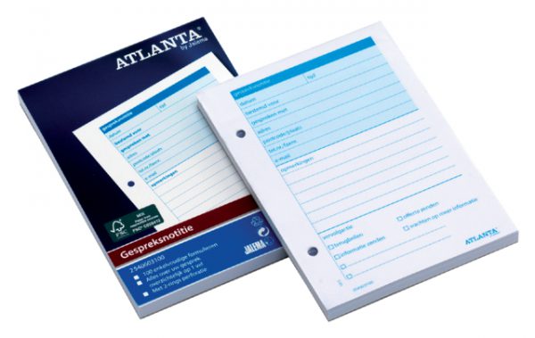 A5406031 - ATLANTA Gesprek- Notitieboek A6 Blauw 1st