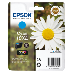 C13T18124010 - EPSON Inkt Cartridge 18XL Cyaan 6,6ml 1st