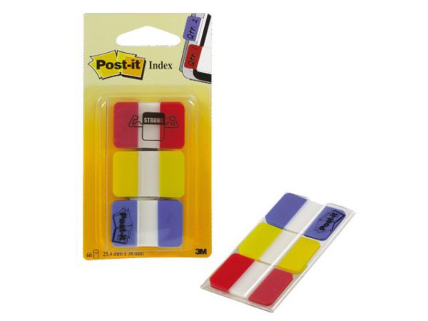 686-RYB - 3M Post-It Index Tabs Strong 25x43mm Diverse Kleuren 1pak