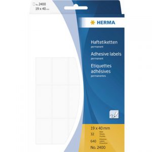 2400 - HERMA Universal Etiket Schrijfpapier 19x40mm 640st Wit 1 Pak