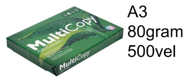 88010807 - Multicopy Kopieerpapier A3 80g/m² Hagelwit 500vel