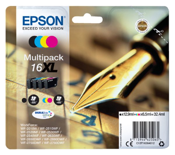 C13T16364012 - EPSON 16XL Black & Cyaan & Magenta & Yellow 32,4ml