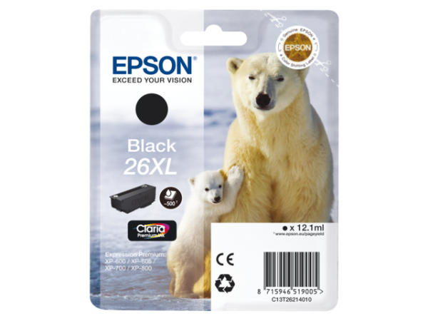 C13T26214012 - EPSON 26XL Black 12,2ml