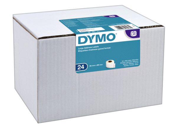 S0722390 - DYMO Mat Permanent 24mm Kern 1Baans 1 Buiten 180°