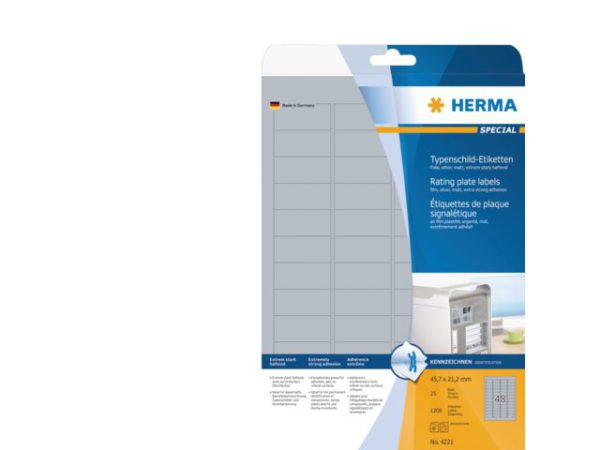 4216 - HERMA Speciaal Etiket Typeplaatje no:4216 105x148mm 100st Zilver 1 Pak