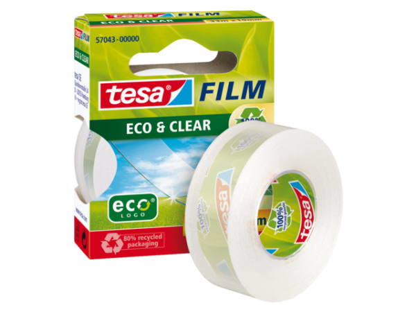 57043-00000-00 - TESA Plakband Eco&Clear 19mmx33m Transparant 1st