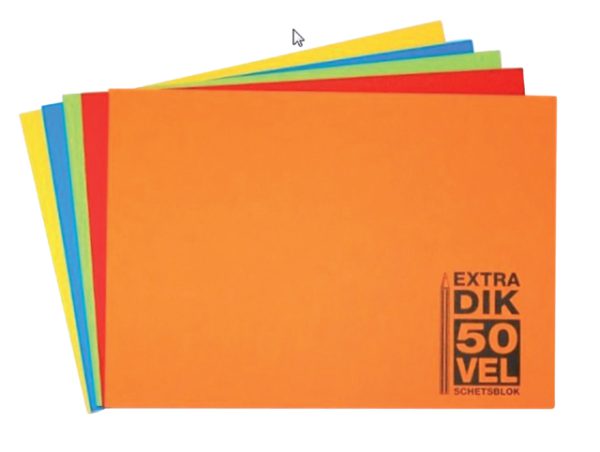 894136 - PAPERMATE Tekenblok 240x320mm 120g/m² Diverse Kleuren 1st